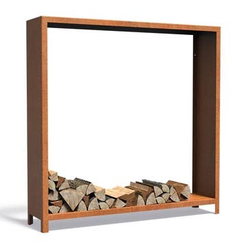 Cortenstaal houtopslag 180x40x180cm - met poten