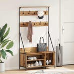 vidaXL Kledingrek met plank Oud Hout 100 x 41 x 184 cm, Verzenden, Nieuw