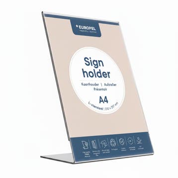 Kaarthouder Europel Staand L-standaard A4 Transparant |, Verzenden, Nieuw in verpakking
