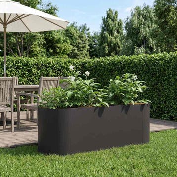 vidaXL Verhoogd Tuinbed Zwart 120 x 40 x 40 cm Staal, Verzenden, Minder dan 60 cm, Nieuw, Metaal