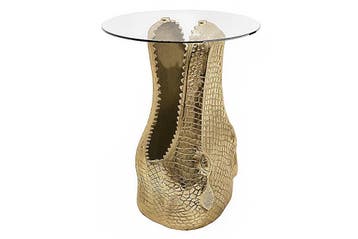 Bijzettafel WILDLIFE CROCODILE 50 cm rond, salontafel van, Ophalen of Verzenden, Nieuw
