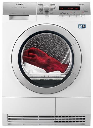 Aeg T76789nih1 Warmtepompdroger 8kg, Ophalen of Verzenden, Zo goed als nieuw, Voorlader, 85 tot 90 cm