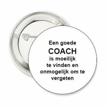 Voetbal button of kleding (magneet) Een goede Coach, Verzenden, Nieuw, Overige typen