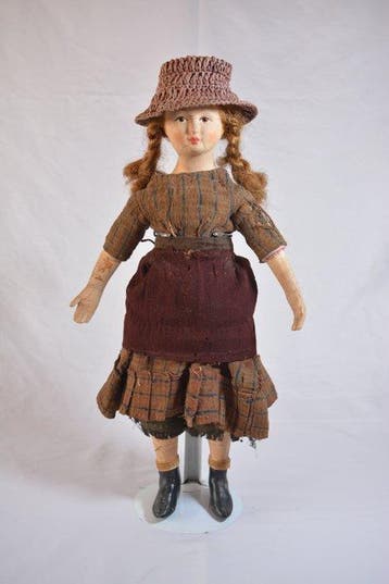 Anónimo - Pop Muñeca de papier-mâché (45 cm) - 1850-1900 -