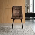 Eetkamerstoel Bruin Velvet – Nieuw – €69 per stuk, Nieuw, Bruin, Stof, Vijf, Zes of meer stoelen