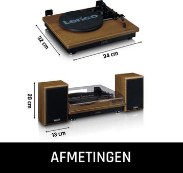 Platenspeler met Bluetooth - Twee externe Speakers - Auto-st, Verzenden, Zo goed als nieuw