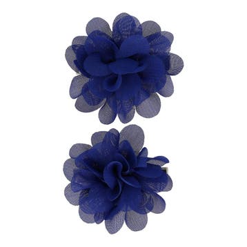 Haarspeld Duckklem 5cm – Haarbloem - Donkerblauw - Set van 2, Nieuw