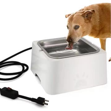 Verwarmde Waterbak 3,2L voor Dieren met RVS Kom
