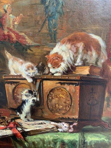 Willem van der Burch (XX) - Spelende poezen