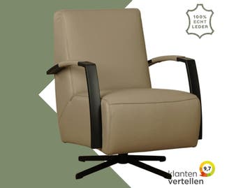 Leren draaifauteuil Mood - Massif Safari (taupe/grijs) -, Nieuw, Ophalen of Verzenden, 50 tot 75 cm, Industrieel, Modern