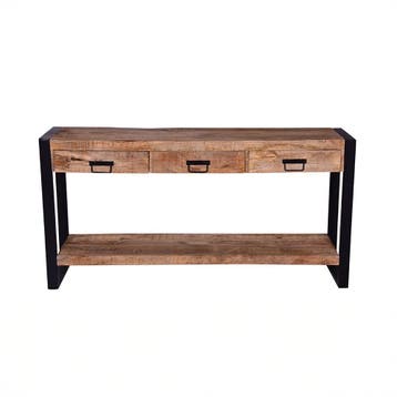Mangohout Sidetable Britt 150 cm, Verzenden, Nieuw, Overige houtsoorten, Industriële meubels