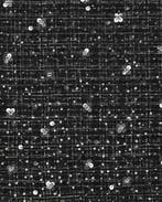 Polyester/Wol Ruit Pailletten Zwart, Nieuw, Zwart