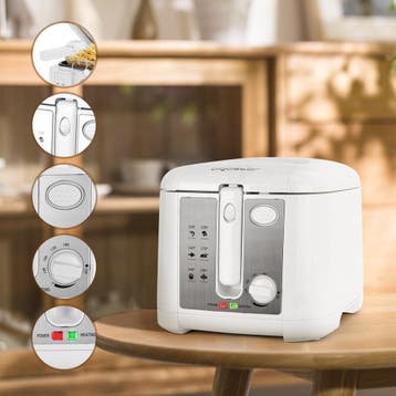 Frituurpan - Friteuse - Geurfilter - 1650W - Wit - 2.5L - Ai, Verzenden, Zo goed als nieuw