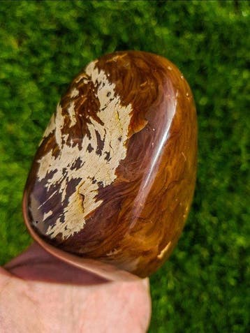 Amber - Barnsteen - Gold Amber HQ Freeform Barnsteen - 10 cm
