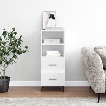 Compacte sidetable/kast wit - Retouren deal 67% voordelig, Minder dan 50 cm, Ophalen of Verzenden, Zo goed als nieuw, 25 tot 50 cm