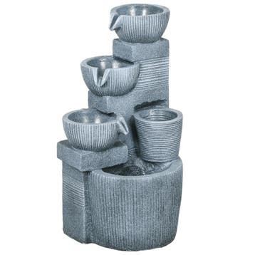 Tuinfontein, Natuurlijke Uitstraling, 4-traps, Zonne-energie, Verzenden, Nieuw