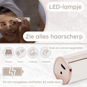 Wenkbrauw Trimmer - Gezichtsontharing Dames - Gezichtshaar, Ophalen of Verzenden, Zo goed als nieuw