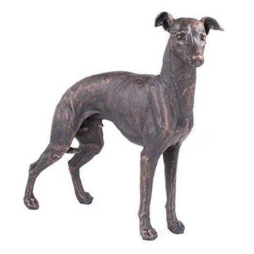 sculptuur, Greyhound Dog Sculpture – Painted Bronze-Effect