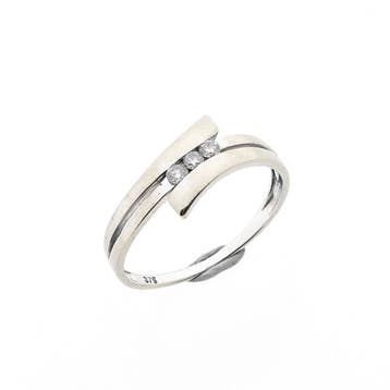 9 karaat ring met diamanten; 0,06 ct., Sieraden, Tassen en Uiterlijk, Ringen, Gebruikt, Overige kleuren, Ophalen of Verzenden