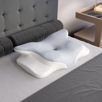 Nekkussen - Memory Foam - Wit / Grijs, Verzenden, Nieuw