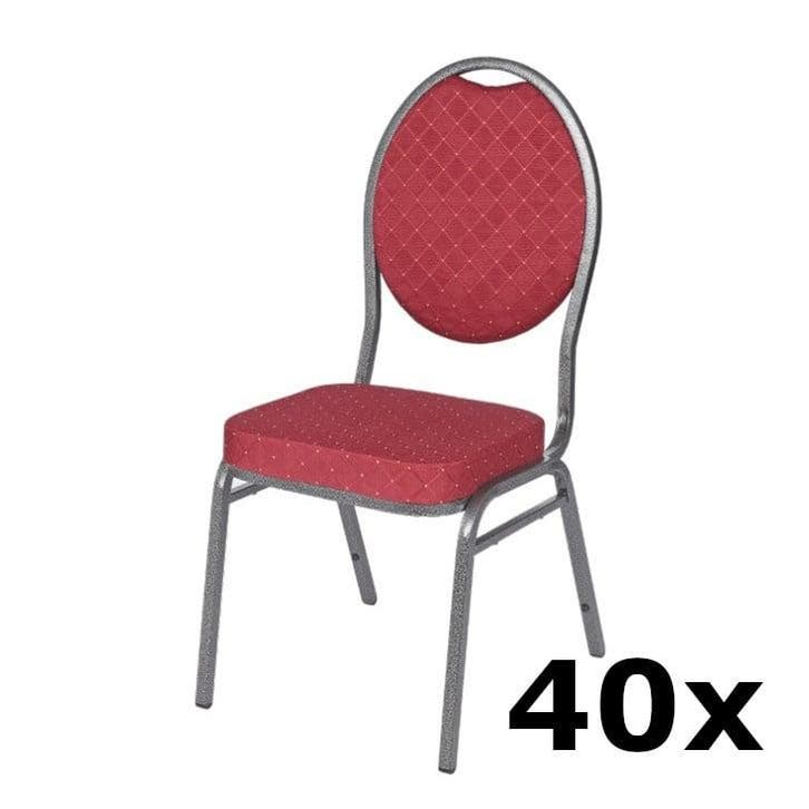 Stackchair Madrid | 40x | Rood | Stalen Frame Luxus, Zakelijke goederen, Horeca | Keukenapparatuur, Nieuw in verpakking, Verzenden