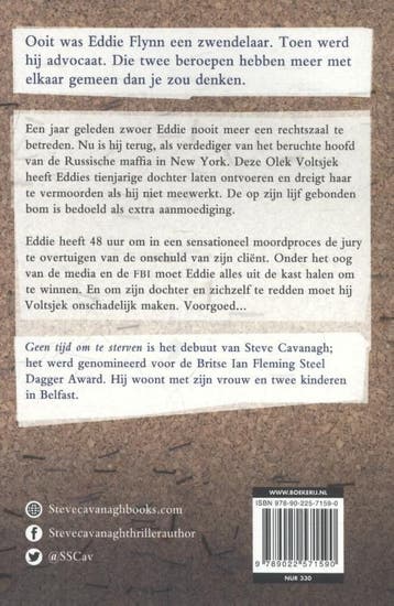 Geen tijd om te sterven / Eddie Flynn / 1 9789022571590, Verzenden, Gelezen, Steve Cavanagh