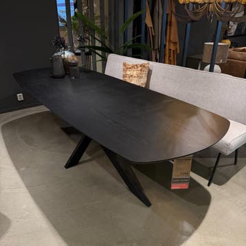 Eettafel DUTCHZ 110 - 260x100 - Bootvormig Zwart - House of, Eikenhout, Nieuw, 150 tot 200 cm, Modern