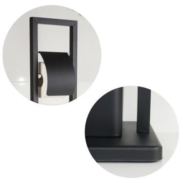 Toiletrolhouder Borstel Staal Modern | Premium | OP=OP, Huis en Inrichting, Ophalen of Verzenden, Nieuw, Zwart, Overige typen