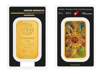 50 gram - Goud .999 - Argor-Heraeus - Verzegeld en met
