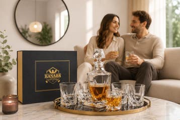 Luxe Whiskyset 6 glazen/1 karaf - perfect vaderdagcadeau, Ophalen of Verzenden, Nieuw, Overige typen