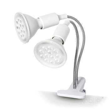 Kobi Planty Clip W Duo - tafellamp met 2x E27 - wit - Fle..., Ophalen of Verzenden, Nieuw