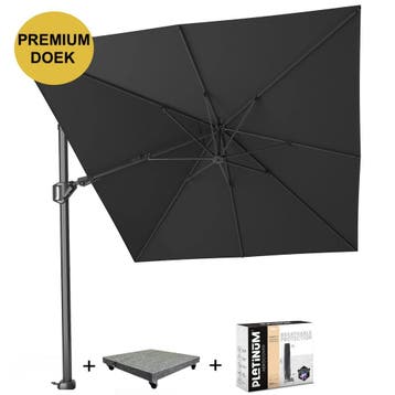 Challenger T2 premium zweefparasol 350x260 cm faded black, Ophalen of Verzenden, Nieuw