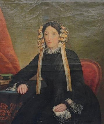 Belgische school (XIX) - Portret van een zittende adellijke, Antiek en Kunst, Kunst | Schilderijen | Klassiek