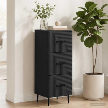 vidaXL Ladenkast Zwart 33 x 34,5 x 89,5 cm Bewerkt hout, Verzenden, Nieuw