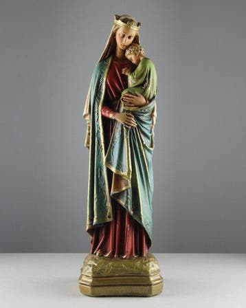 After H. Bouriché - Beeld, Sedes Sapientiae - 44 cm - Gips