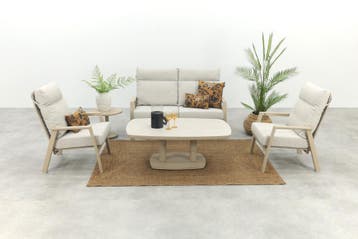 VDG Lagos/Welton verstelbare 4-zits stoel-bank aluminium, Verzenden, Nieuw, Overige materialen, Loungeset