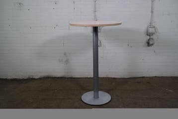 Tweedehands statafel ahorn Ø70 cm plateauvoet 112 cm zilverg, Verzenden, Gebruikt