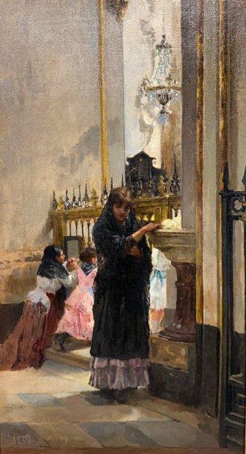 Alessandro Zezzos (1848-1914) - Luce in Cattedrale