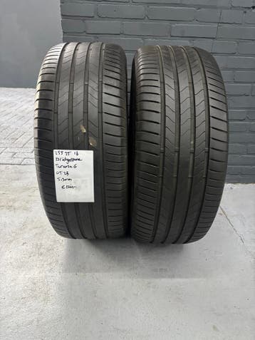 255/55/18 BRIDGESTONE TURANZA 6 5,3MM 2 STUKS €120,- (0523), Auto-onderdelen, Banden en Velgen, Ophalen, 18 inch, Gebruikt, 255 mm