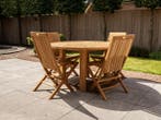 Ronde teak tuintafel | Verschillende afmetingen | Voorraad, Tuin en Terras, Tuintafels, Ophalen of Verzenden, Nieuw, Rond, Teakhout