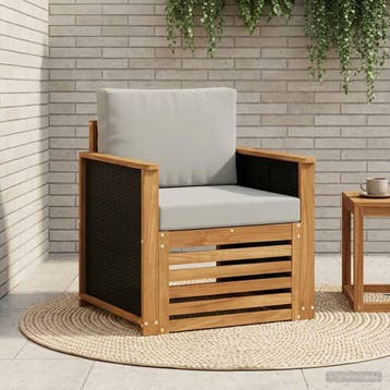 vidaXL Buiten Midden Sofa Naturel, Tuin en Terras, Tuinsets en Loungesets, Verzenden, Nieuw