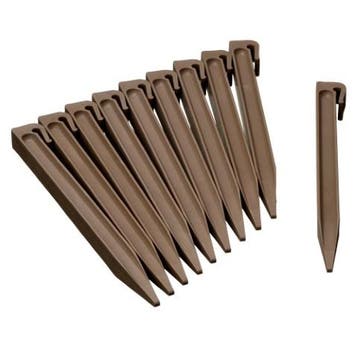 Grondpennen Kunststof Taupe Voor Borderrand 15 cm - Zakje 10, Verzenden, Nieuw