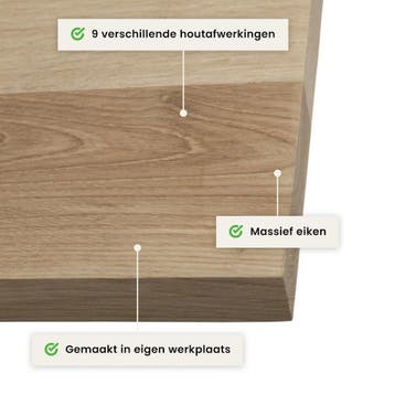 Houten tafelblad salontafel - 4cm dik eiken - Rechte afwerki, Verzenden, Nieuw