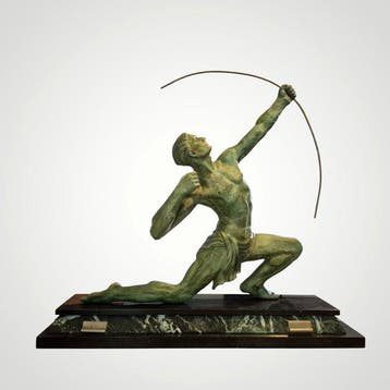 Jean de Roncourt - sculptuur, LArcher - 55 cm - Marmer,