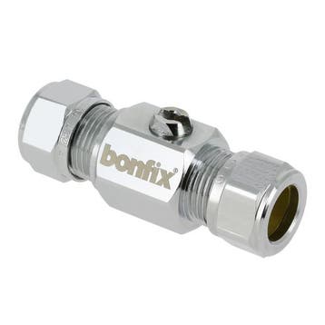BONFIX Kogelstopkraan recht knel 15x15 (schroevendraaier), Ophalen of Verzenden, Nieuw