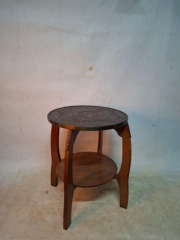 Bijzettafel - Hout, Koper - Amsterdamse school stijl