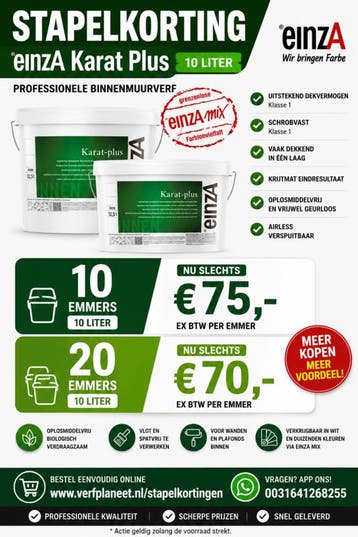 STAPELKORTING - einzZ Karat Plus - 20 maal 10 liter - Wit..., Ophalen of Verzenden, Nieuw, Wit, Verf