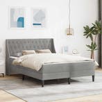 vidaXL Bedframe met matras met matras Lichtgrijs 120 x 190, Huis en Inrichting, Slaapkamer | Matrassen en Bedbodems, Verzenden