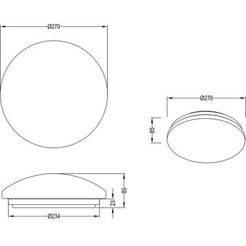 LED Plafondlamp met Bewegingssensor - Trion Poly - Opbouw, Huis en Inrichting, Ophalen of Verzenden, Nieuw, Kunststof, Overige fittingen