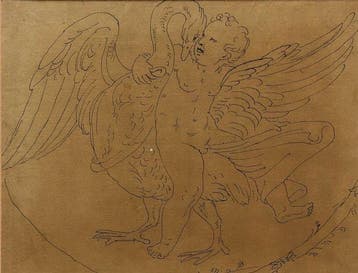 École Européene (XIX-XX) - Ganymède et le Cygne, Antiek en Kunst